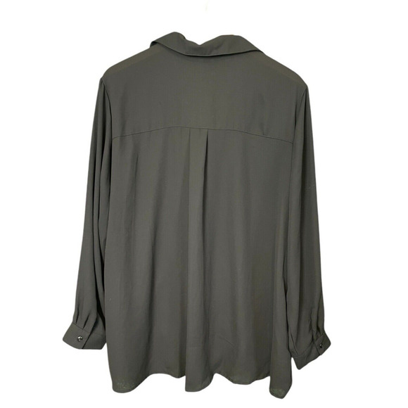 George Black Sheer Blouse Sparkly Women Size 3X NWT Flowy Dark Romantic Y2k NWT - Picture 10 of 13